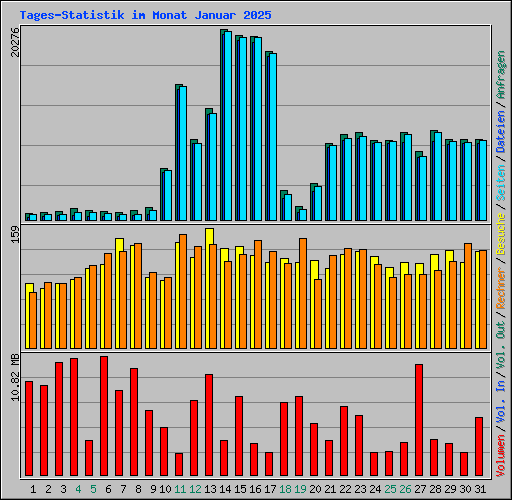 Tages-Statistik im Monat Januar 2025