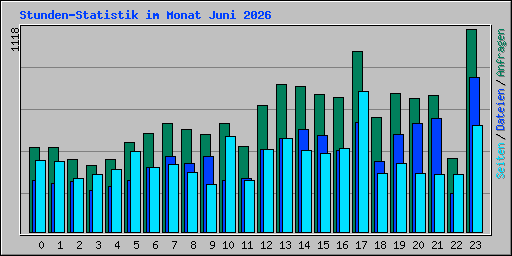 Stunden-Statistik im Monat Juni 2026